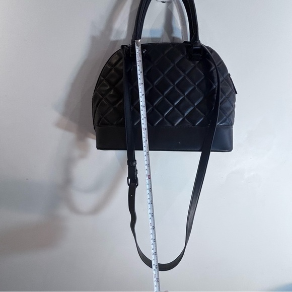 STEVE MADDEN Bowler Quilted Bag Top Handle and Crossbody Strap Vegan Leather - Picture 11 of 14